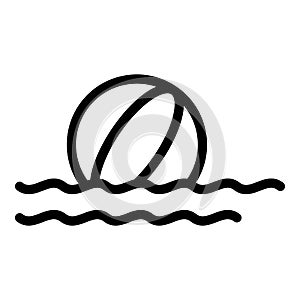 Beach ball icon outline vector. Summer water toy