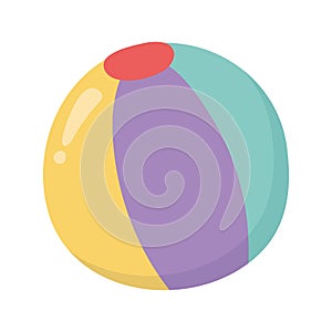 Beach ball kids toys icon design white background