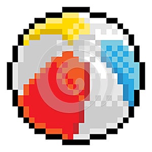 Beach Ball Pixel Art Eight Bit Game Icon photo