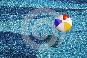 Beach ball in the  swimming pool