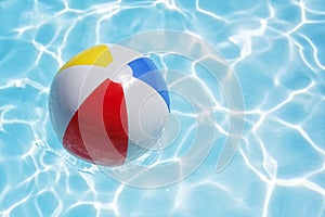 Beach ball in swimming pool