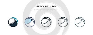 Beach ball toy icon in different style vector illustration. two colored and black beach ball toy vector icons designed in filled,