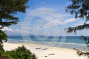 The beach Ban Krut Beach with pine and sky