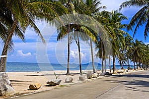 Beach Ban Krut Beach with the road