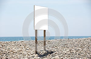 Beach banner with white area inside clipped