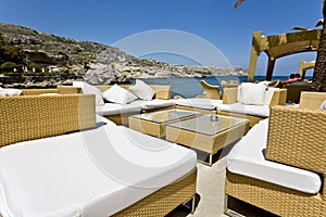 Beach bar at Rhodes island, Greece