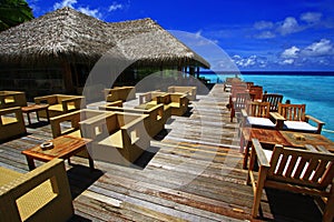 Beach bar terrace maldives