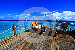 Beach bar terrace maldives