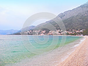 Beach in Baska Voda, Croatia.