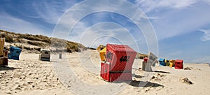 Beach basket, beach, sea, Langeoog