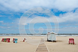 Beach basket, beach, sea, Langeoog