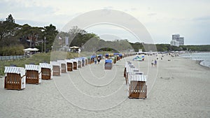 Beach baskets on the Baltic Sea at Timmendorf Beach Germany