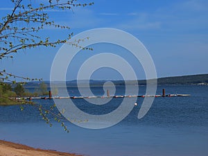 On the beach of a Bavarian lake - brombachsee photo