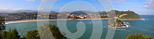 Beach and bay of La Concha in the city of Donostia