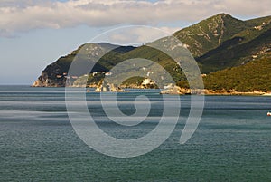 Beach bay in Portinho da Arrabida, Portugal photo