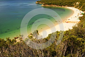 Beach bay in Portinho da Arrabida, Portugal photo