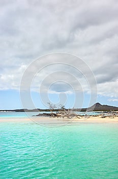 Beach on a beautiful uninhabited island, Galapagos Islands, Ecuador