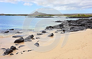 Beach on a beautiful uninhabited island, Galapagos Islands, Ecuador