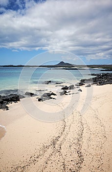 Beach on a beautiful uninhabited island, Galapagos National Park, Ecuador