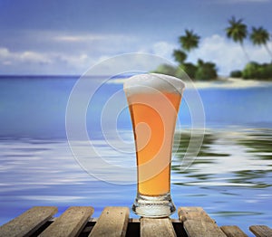 Beach and beer glass