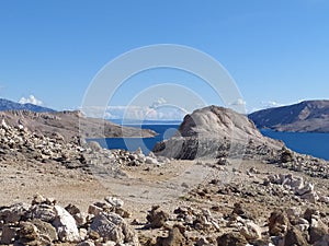 Beach Beritnica on island Pag, Dalmatia, pebbles, wild nature, Croatia