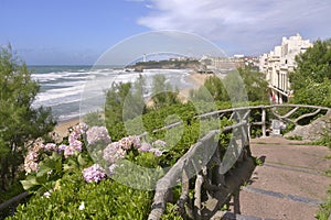 Beach of Biarritz in France