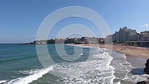Beach in Biarritz,  La Grande Plage, Sandy Beach, Biarritz, Aquitaine, France
