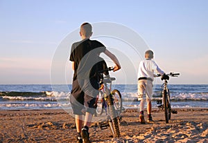 Beach bikers photo