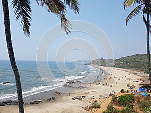 Beach with a bird`s-eye view