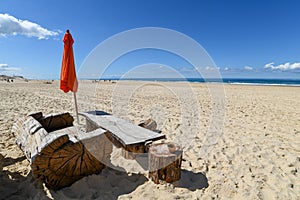 The beach of Biscarrosse in France photo