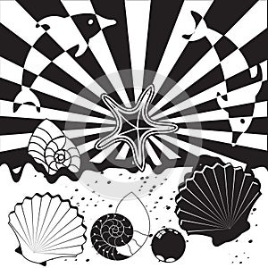 Beach black background