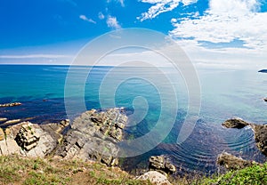 Beach of the Black Sea in Sinemorets, Bulgaria.View of coast near Sinemorets in Bulgaria.