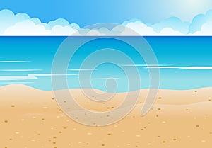 Beach and blue sea background