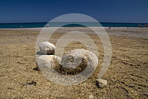 Beach, blue sky and sea.