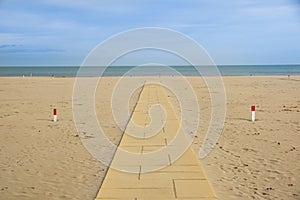 Beach Boardwalk . communication walkway between beach and sea