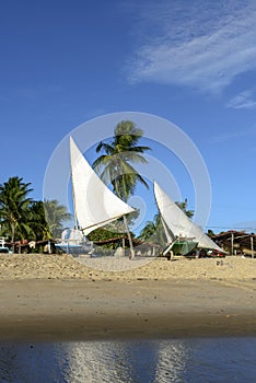 Beach with boats, Pititinga (Brazil)