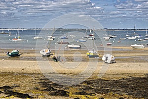 Beach and boats of Saint Pierre de Quiberon in France