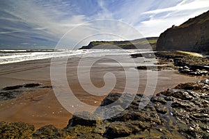 Beach at Boggle Hole, Robin Hoods Bay towards Ravenscar