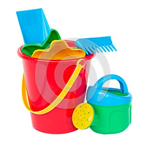 Beach bucket with toys