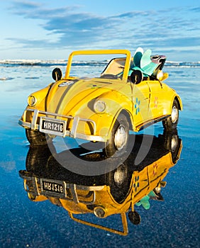 Beach Bug Surfer Reflection