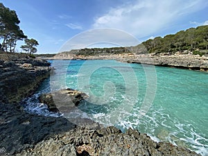 Beach Burgit in Mondrago Nature Park, Mallorca, Santanyi, Spain