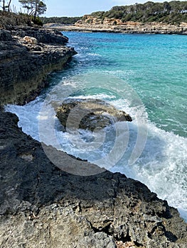 Beach Burgit in Mondrago Nature Park, Mallorca, Santanyi, Spain