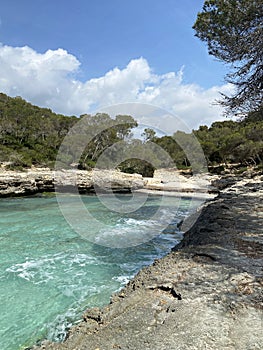 Beach Burgit in Mondrago Nature Park, Mallorca, Santanyi, Spain