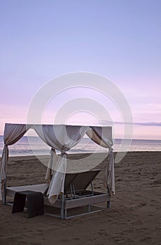 A Beach Cabana at Sunset