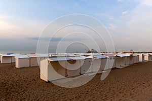 Beach cabins North Sea Blankenberge, Flanders, Belgium