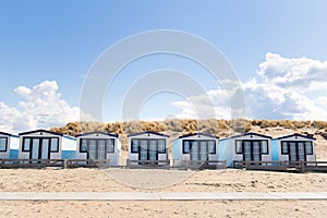 Beach cabins at the North sea coast