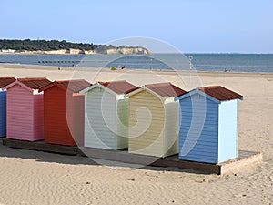 Beach cabins at Saint Georges de Didonne in France photo