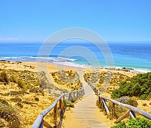 Beach of The Cabo de Trafalgar Cape Natural Park. Barbate, Spain photo