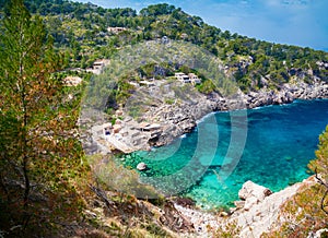 The beach Cala de Deia