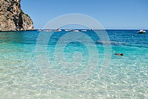 Beach in Cala Gonone, Orosei Gulf, Sardinia, Italy